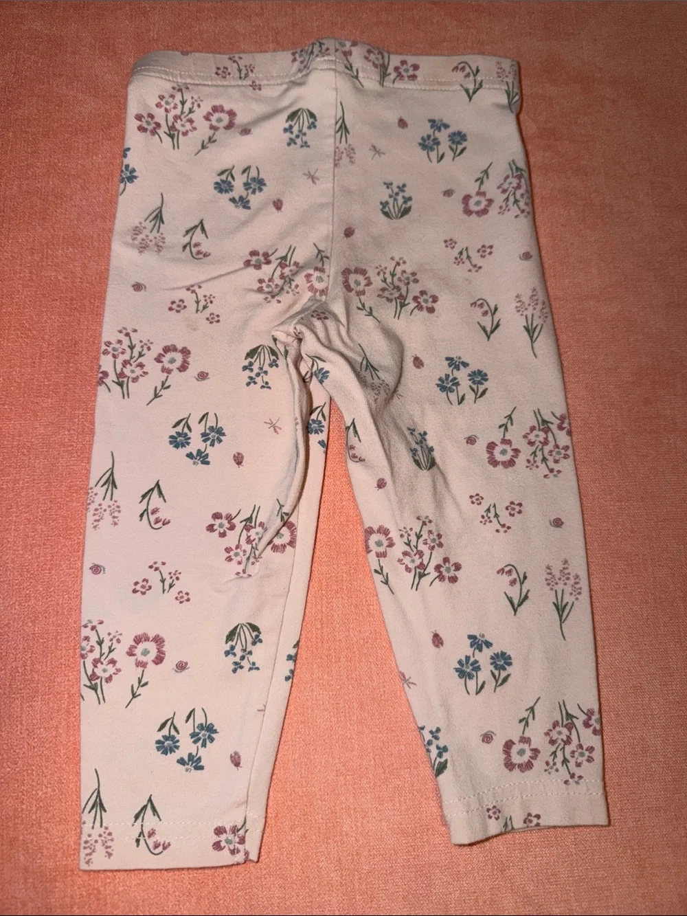 Carter's Dusty Mauve Knit Dress with Floral Cream Leggings 18m